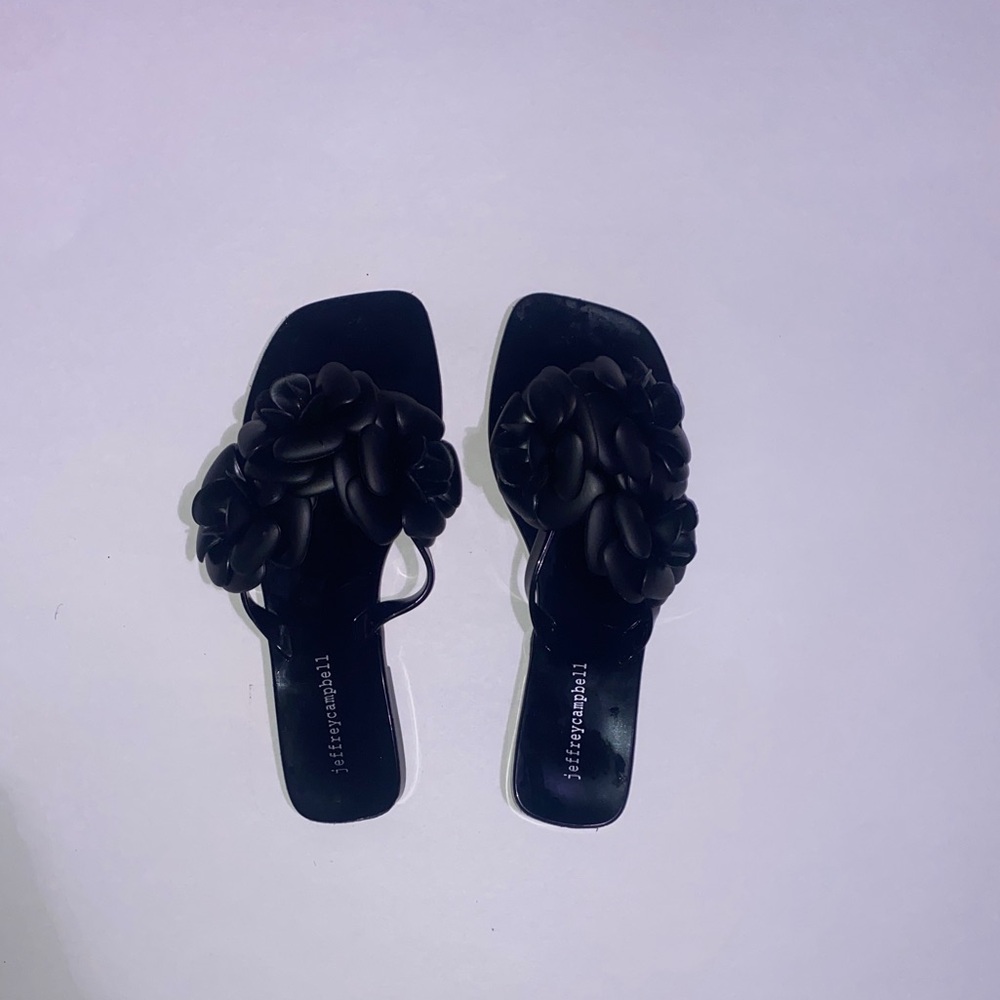 Jeffrey Campbell Black Floral Sandals